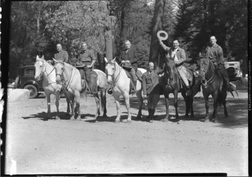 Col. Thomson standing and Ranger Henry Skelton - far left. (See RL-07,941)