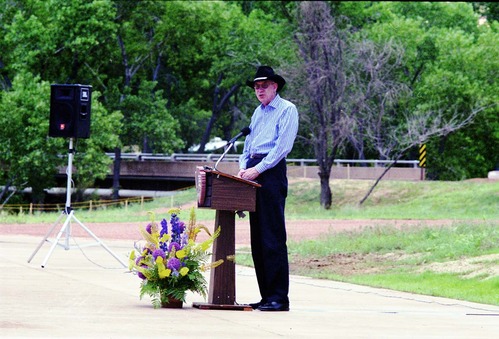 Color Photos of the opening celebration for the new visitor center - Same day as the official shuttle launch.