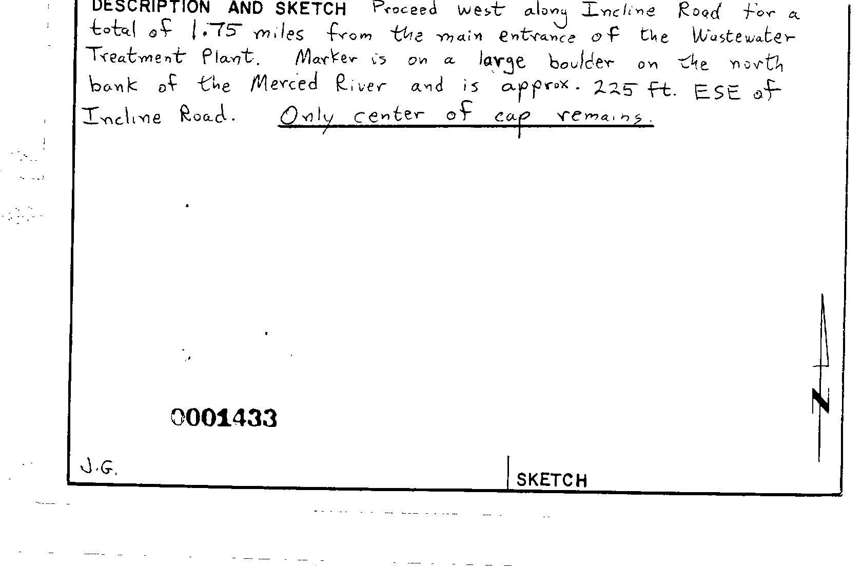 00001433 Survey Monumentation Sketch