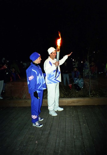 Color Photos of the ceremony surrounding the Olympic Torch passing through Zion.