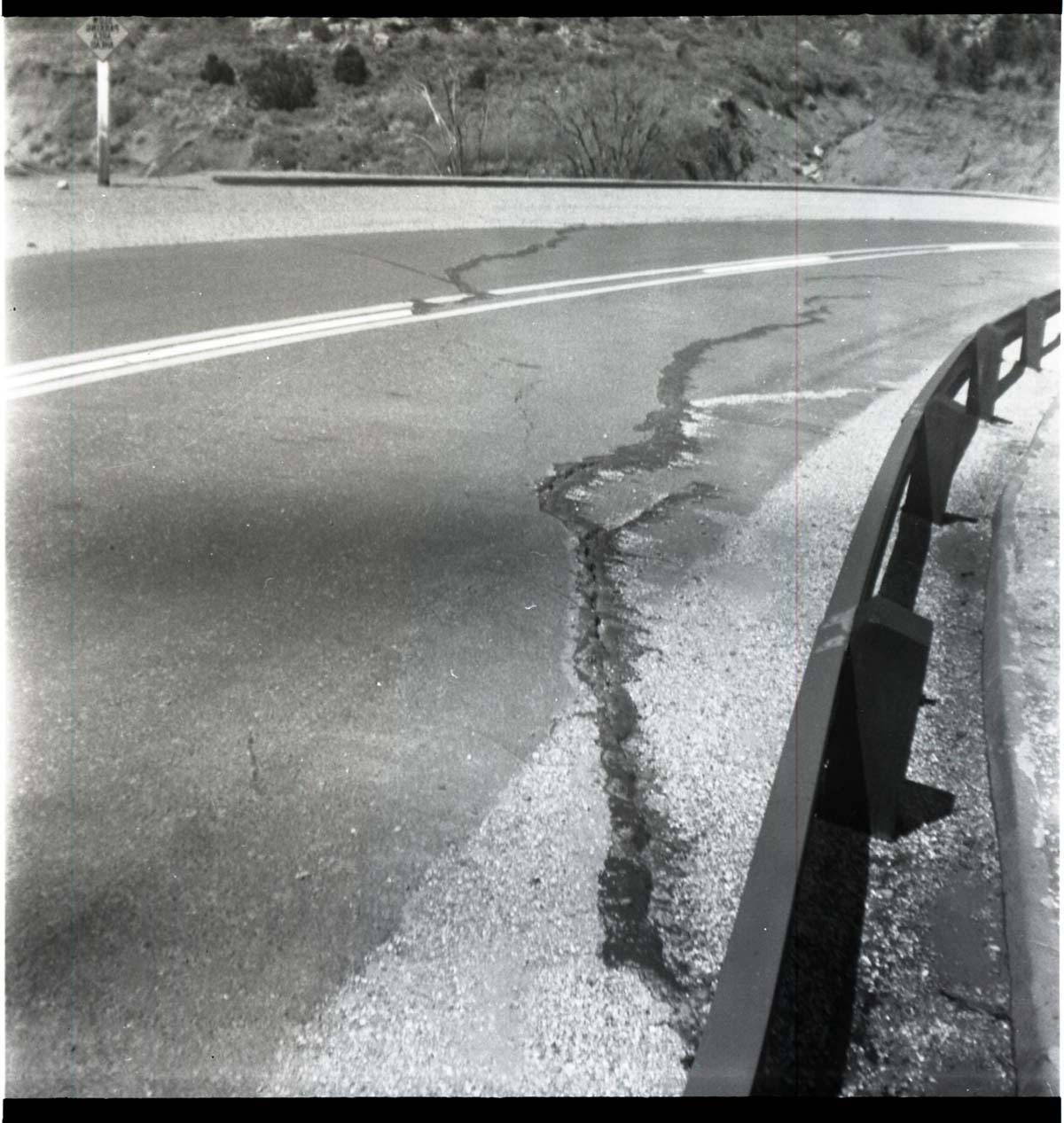 BW photos of rock slides in Kolob Canyons - 2x2.