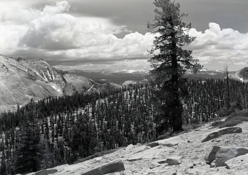 Horse Ridge between Clouds Rest (left) and Half Dome (right).