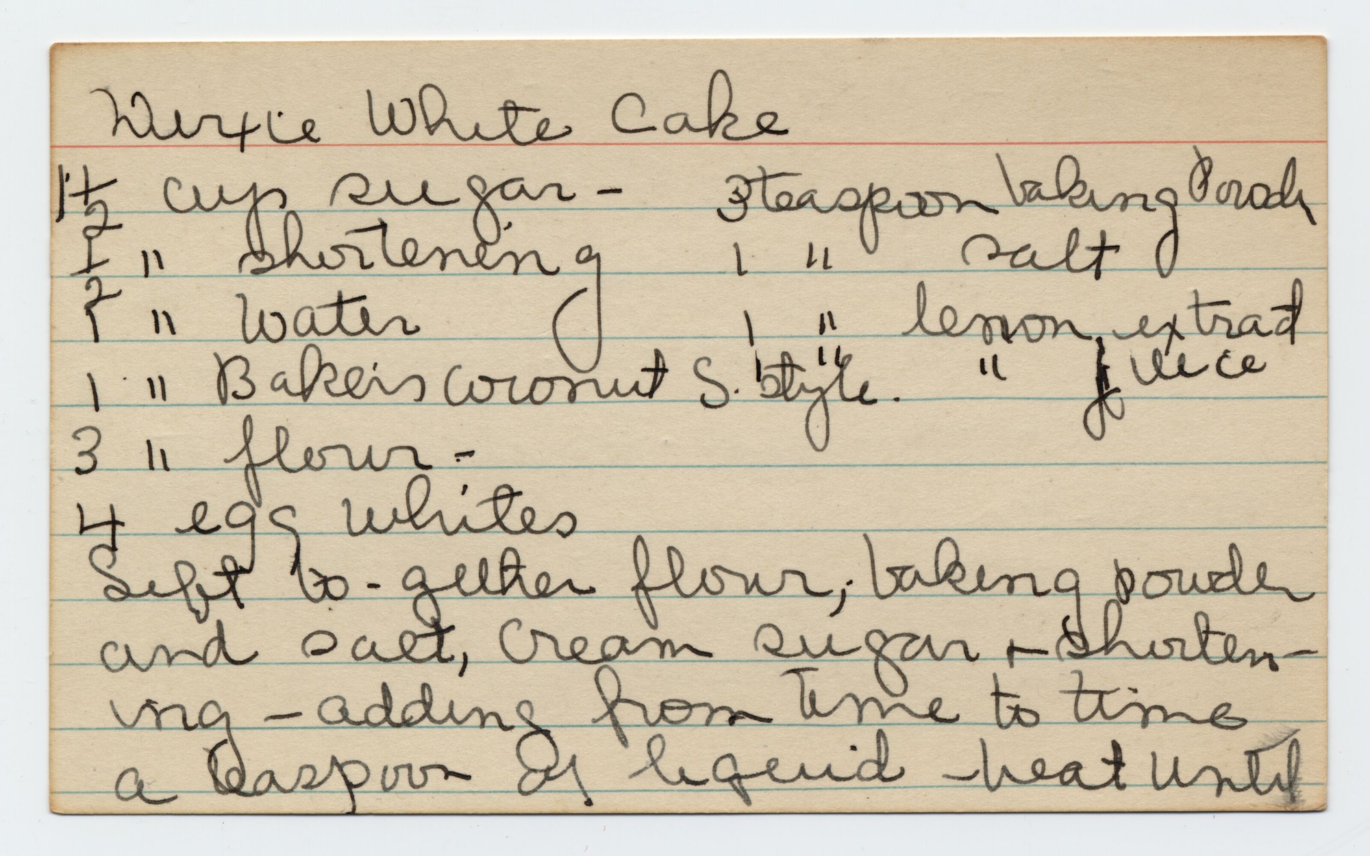 A recipe written in black pen on both sides of a note card.