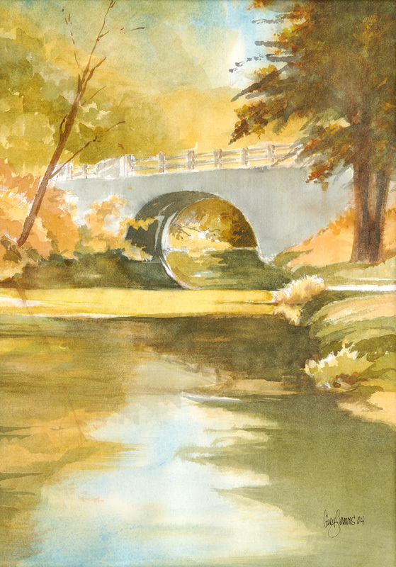 Original watercolor painting by October 2004 Artist in Residence Gary Simmons.