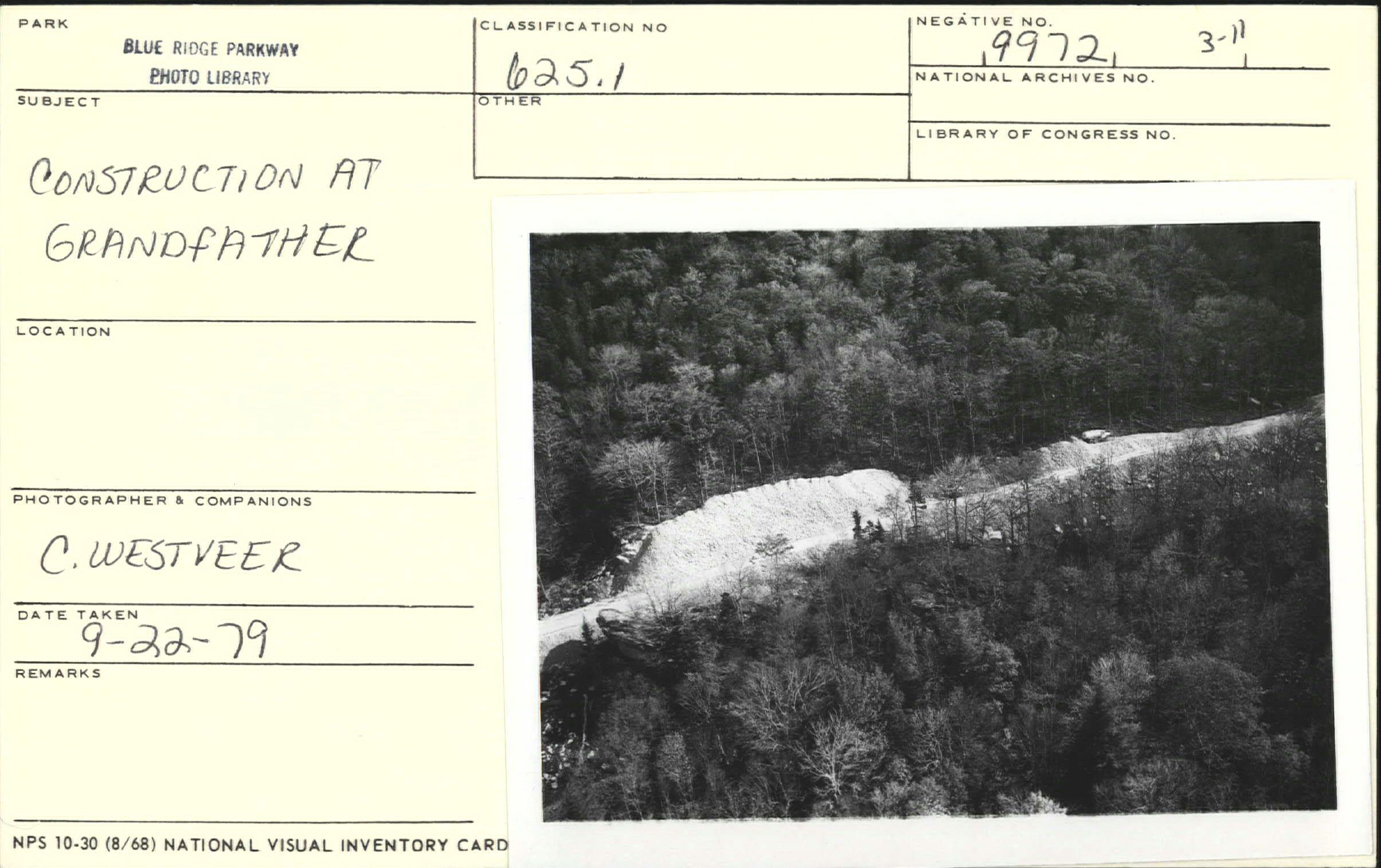 Aerial of construction around Grandfather Mountain
