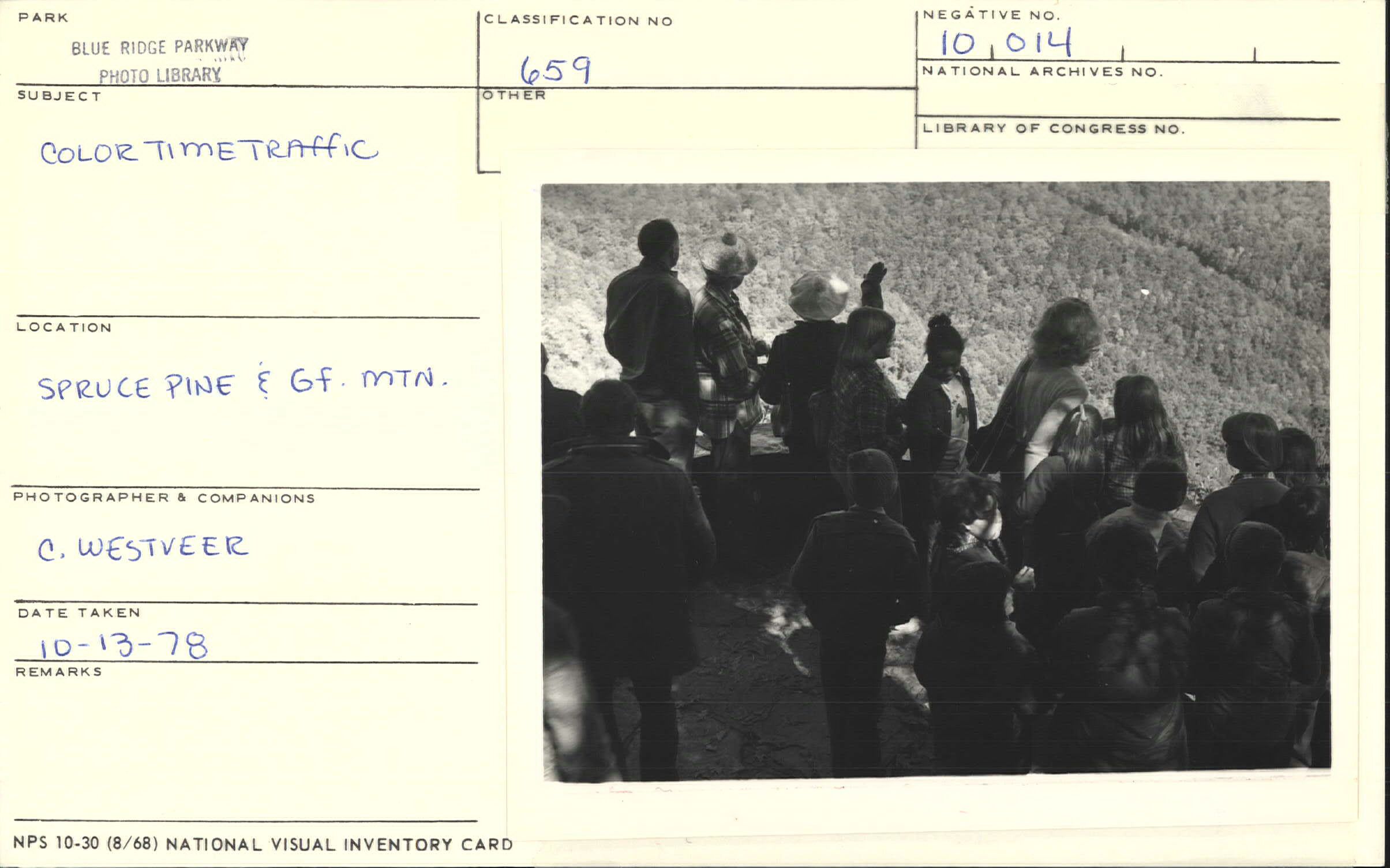 Visitors on overlook during peak foliage