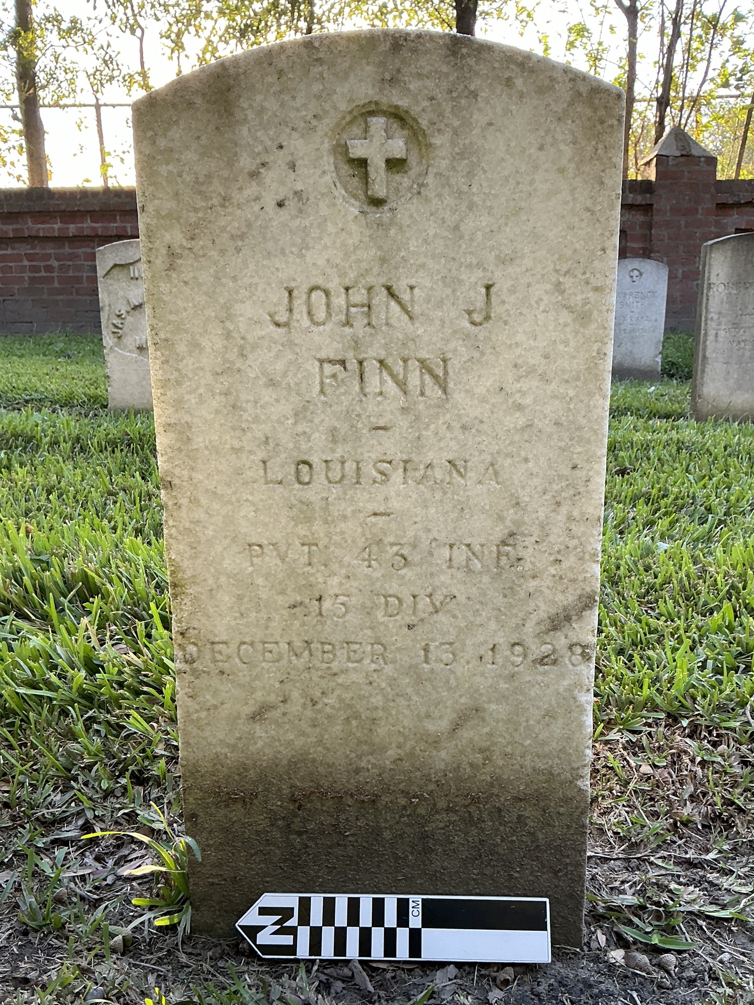 Extra image of upright marble headstone with flat face.