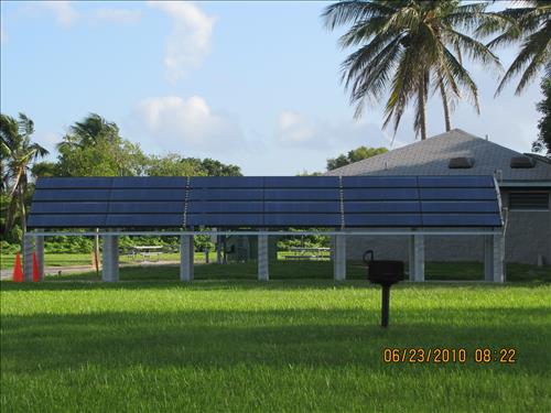 Installation of passive solar water heating equipment in four campground restrooms Flamingo District June 2010.