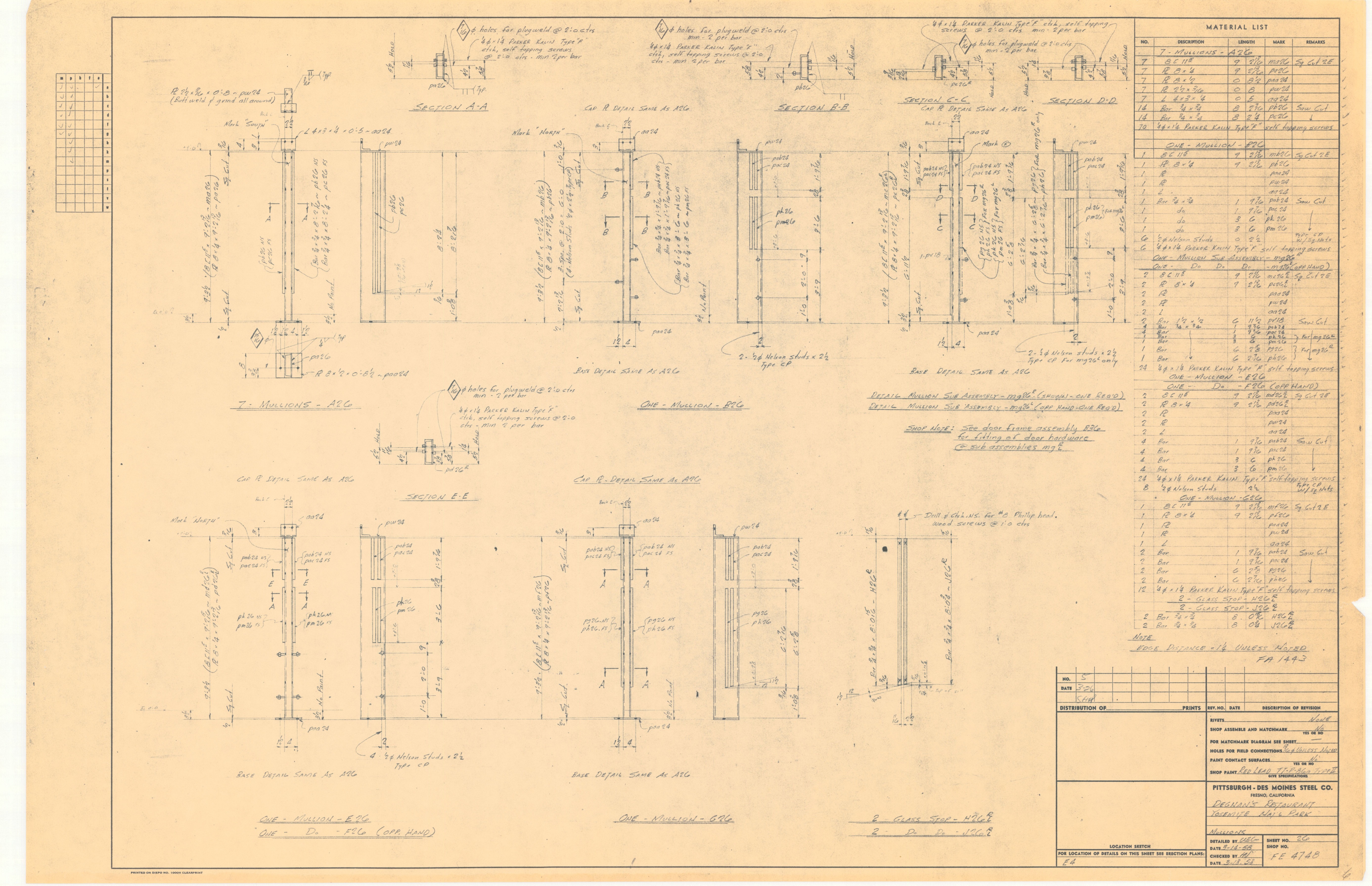 Degnans Restaurant Yosemite National Park Mullions