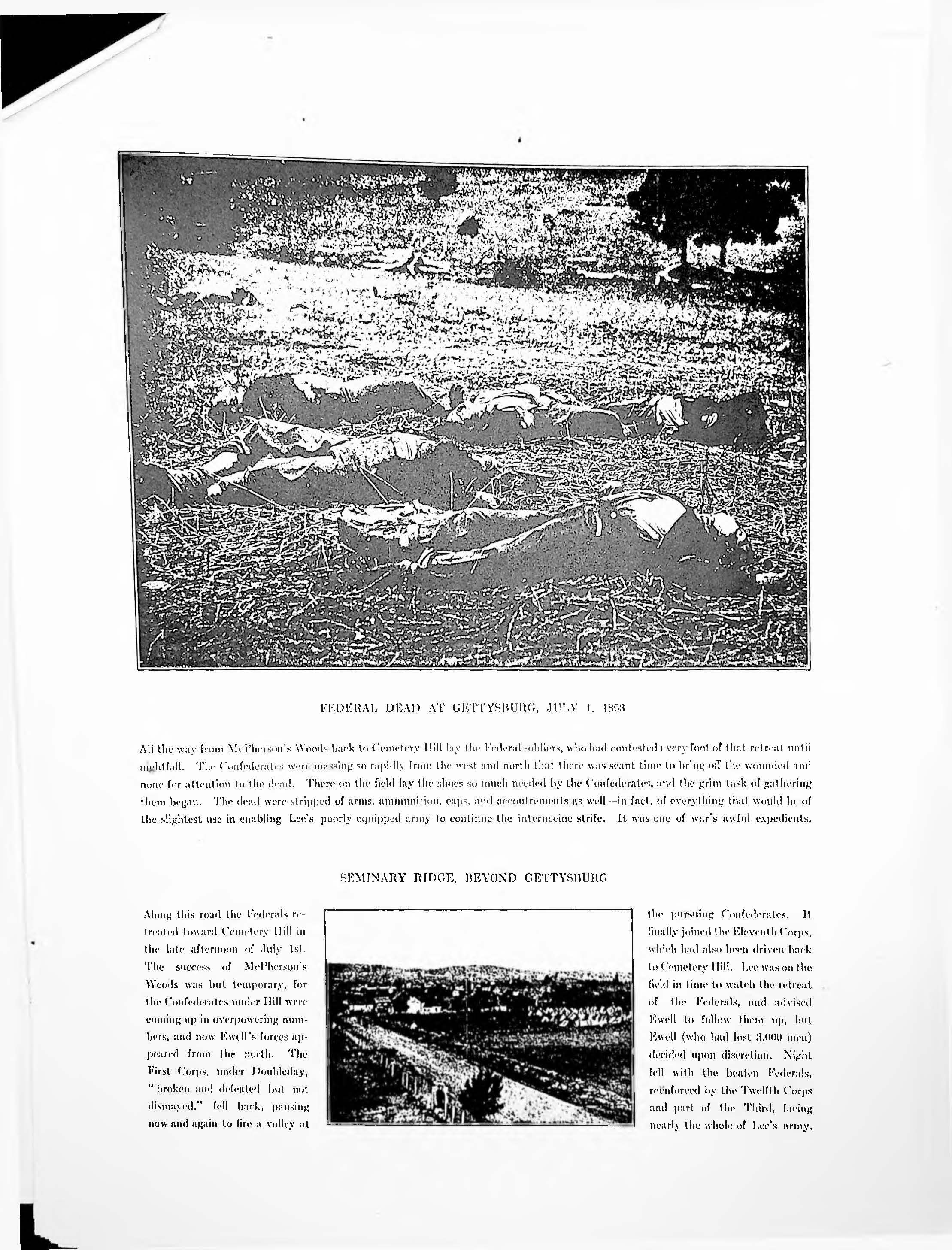 An old picture of several dead soldiers left on a field.