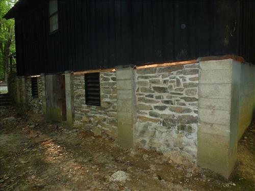 Repair and Repoint Stone walls on building 60 and 70 in Cabin Camp 1 (Goodwill) July 2014 - 90% Completed