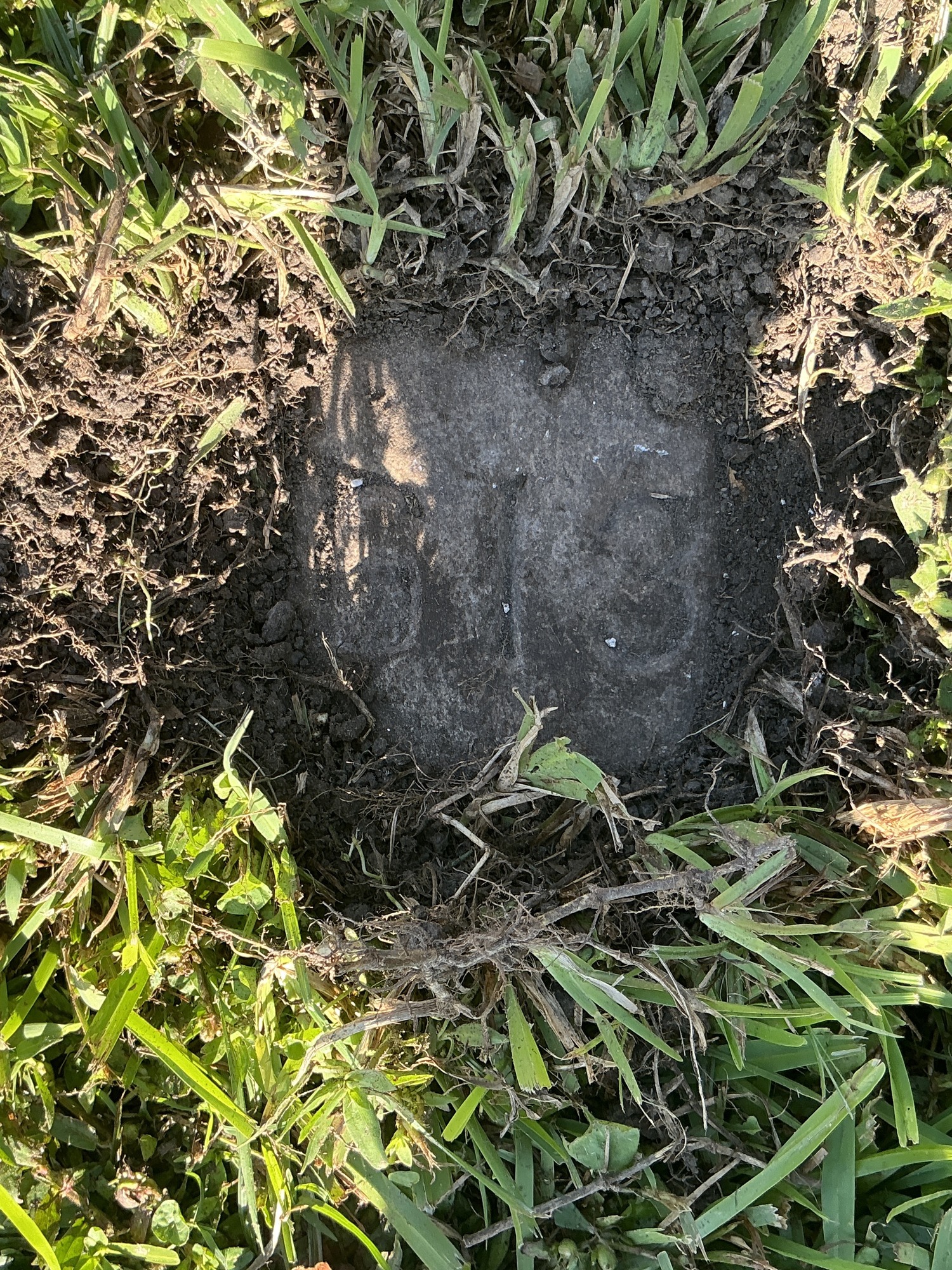 Top of flat marble marker