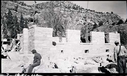 Construction of the north wing of the ranger dormitory.