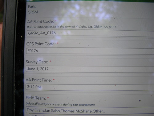 GRSM Accuracy Assessment. Plot Code: GRSM_AA_0176_1