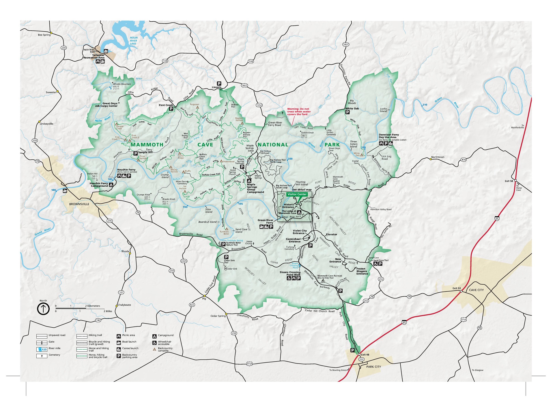 Mammoth Cave National Park Map