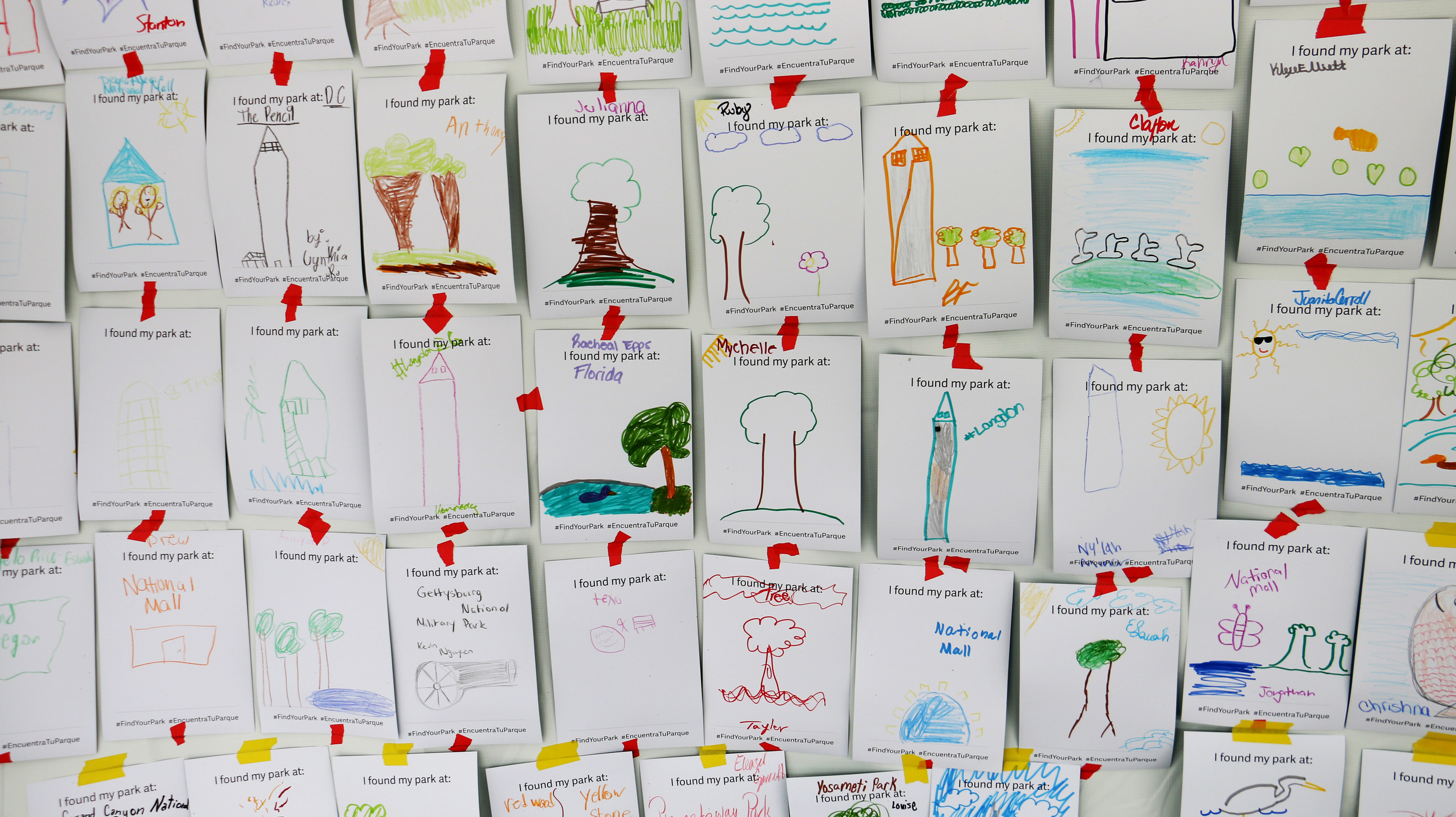 Drawings in the Find Your Park booth