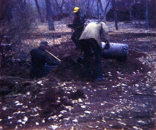 Workers during the Zion Lodge utilities project.