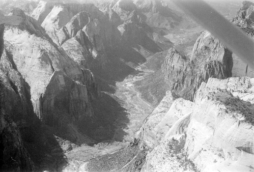 BW Aerial Photos of Zion National Park.