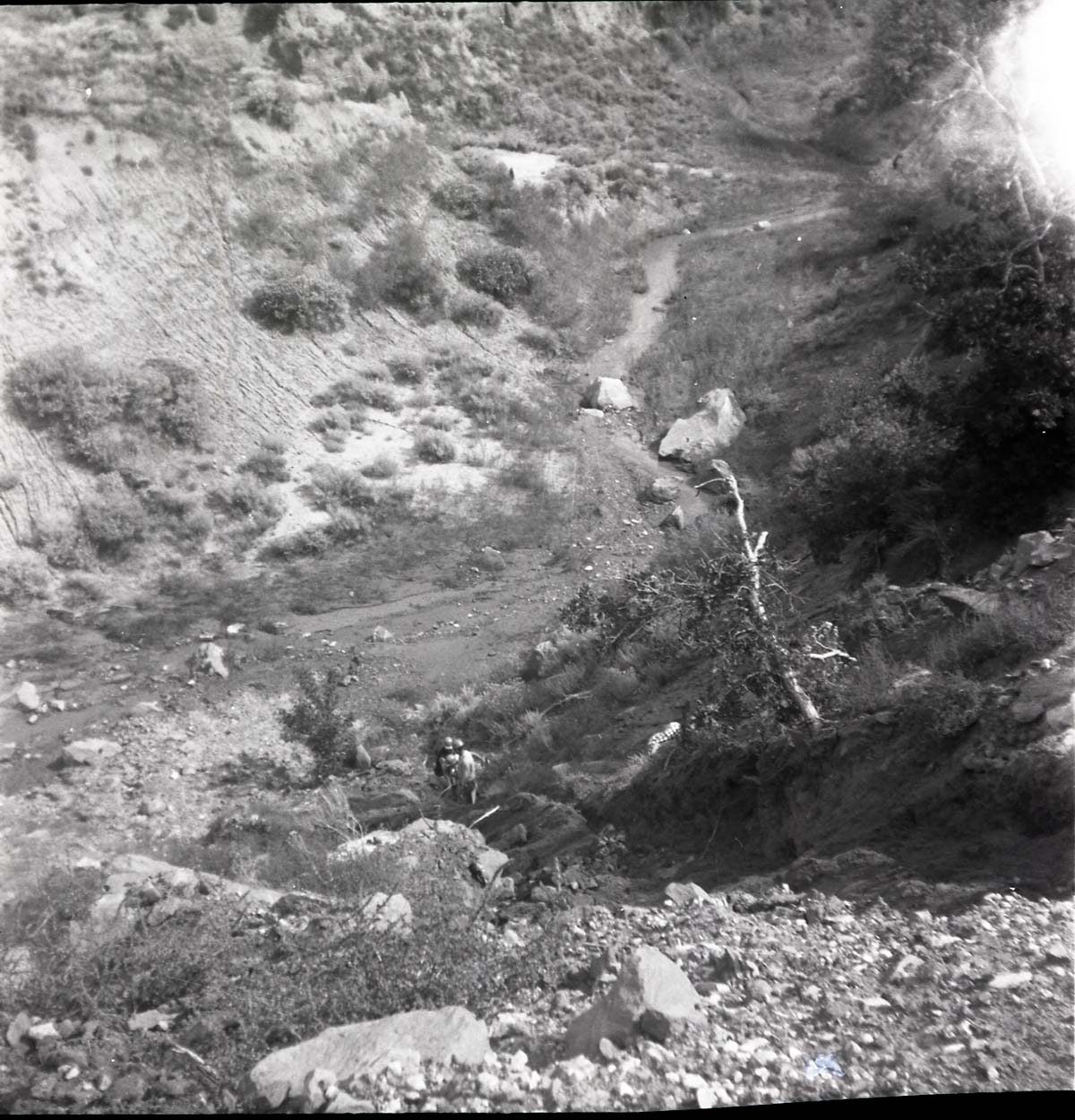 BW photos of rock slides in Kolob Canyons - 2x2.