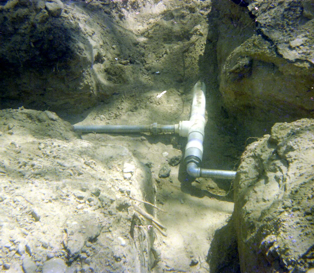 Section of the piping system during the Zion Lodge utilities project.