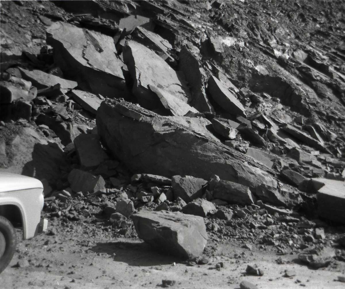 BW photos of rock slides in Kolob Canyons - 110mm.