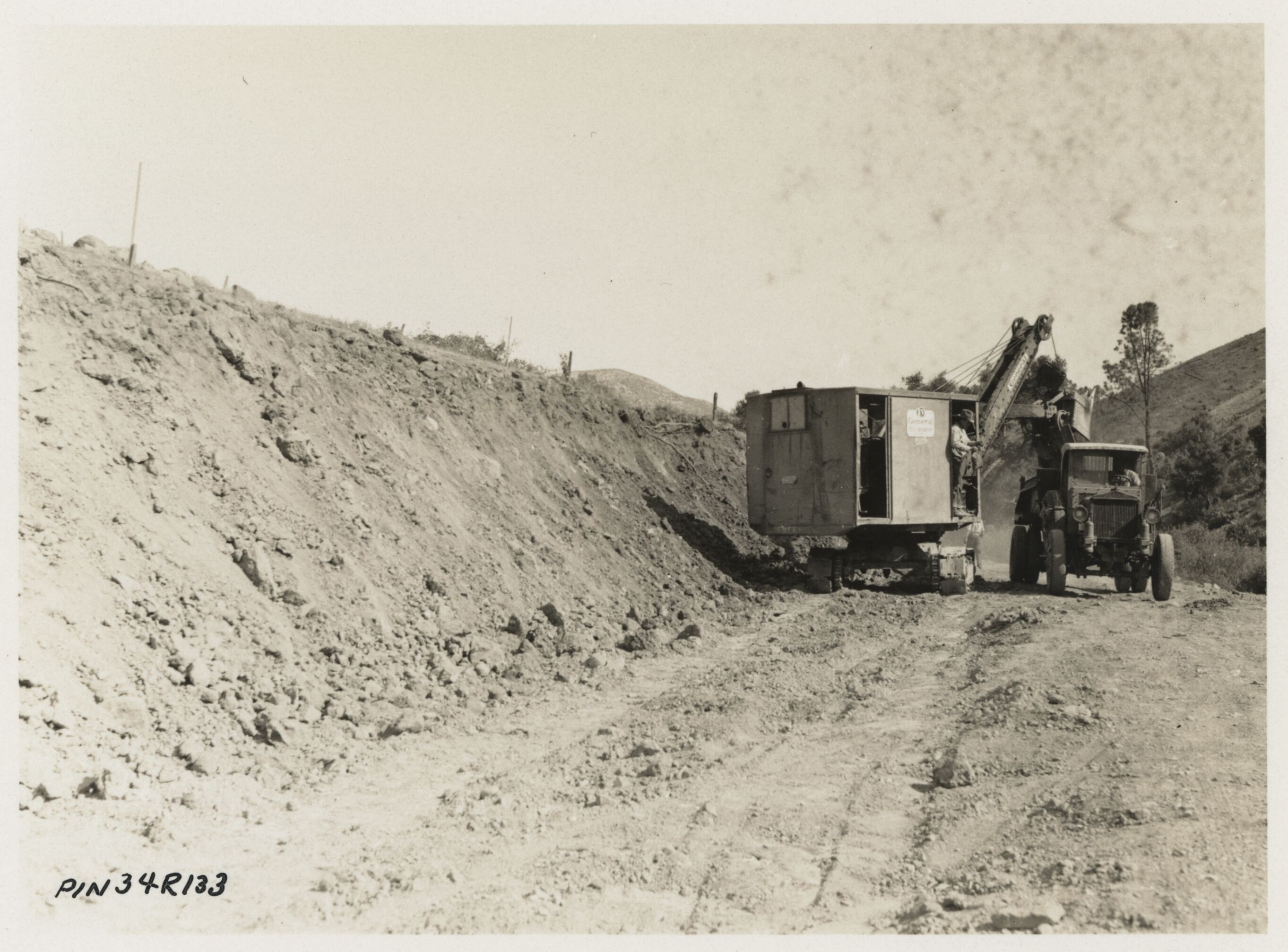 Power Shovel at Bear Gulch Entrance Road Construction