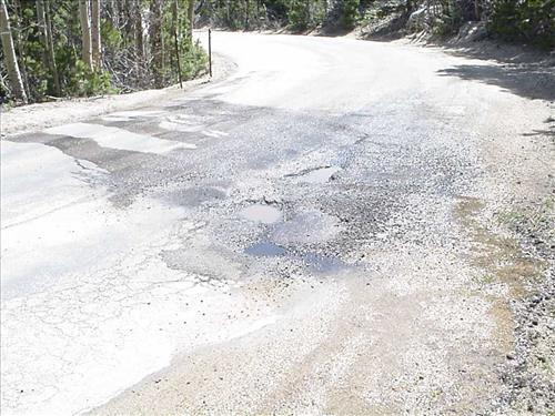 Condition of Bear Lake Road in Rocky Mountain National Park, summer 2008.