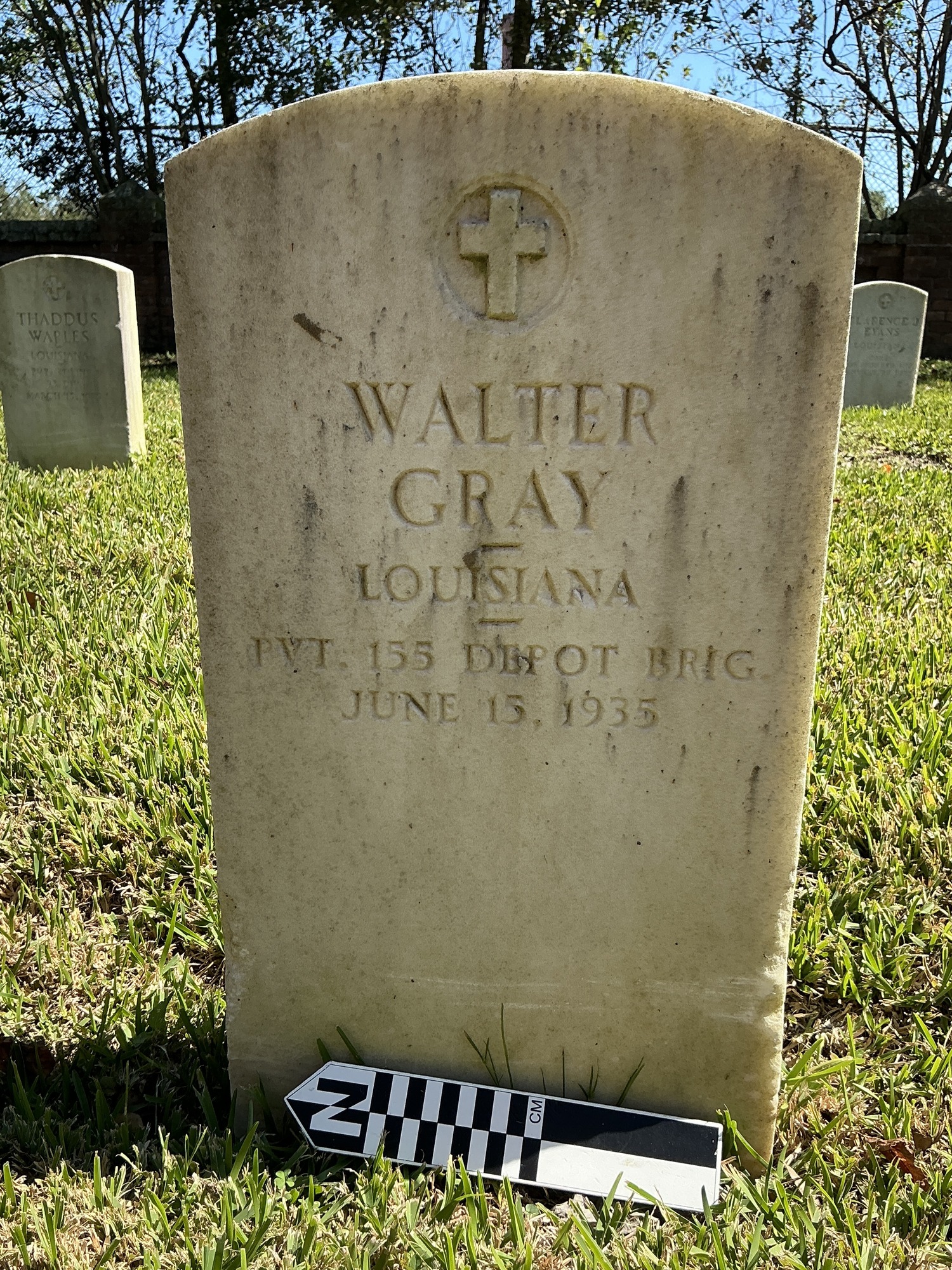 Extra image of upright marble headstone with flat face.