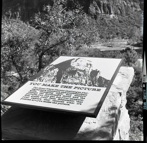 BW Photos of trailside exhibits.