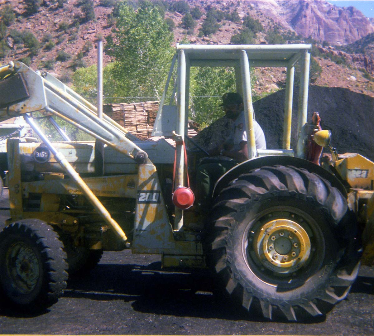 Color Photos of the parks front end loaders.