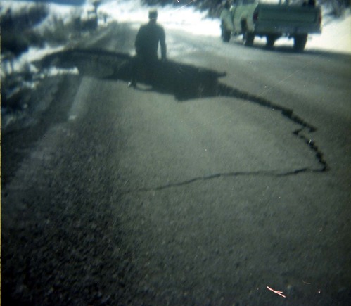 Color Photos of rock slides in Kolob Canyon.