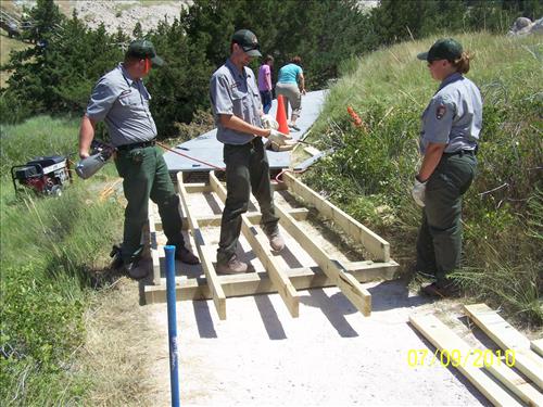 BADL Facility Management Collection: Rehabilitation of Cliff Shelf Trail by ARRA Funded Trail Crew at Badlands National Park - Part 2