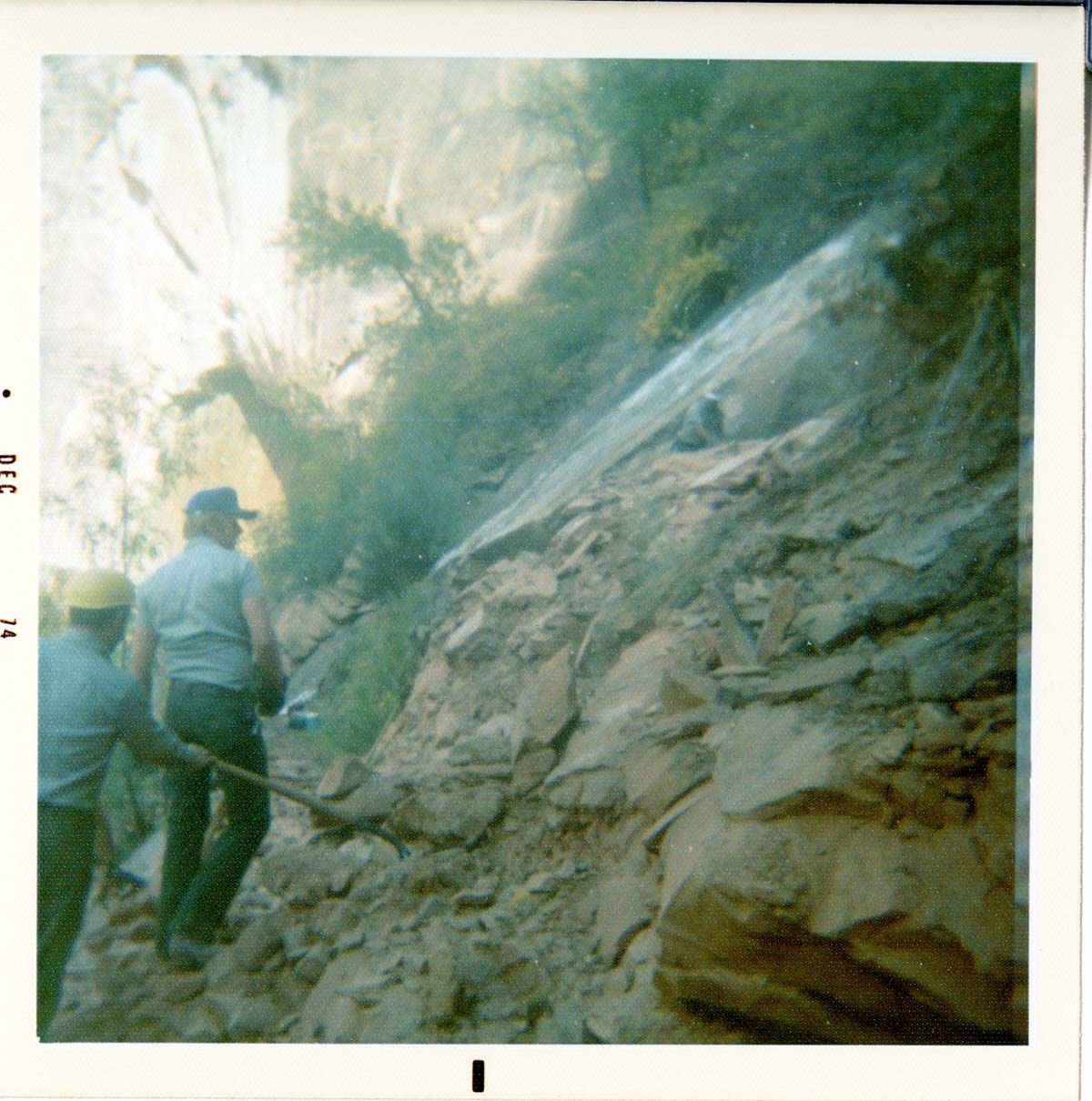 NPS personnel working on trail in Zion.