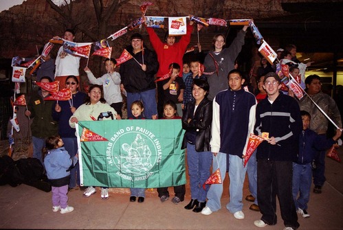 Color Photos of the ceremony surrounding the Olympic Torch passing through Zion.