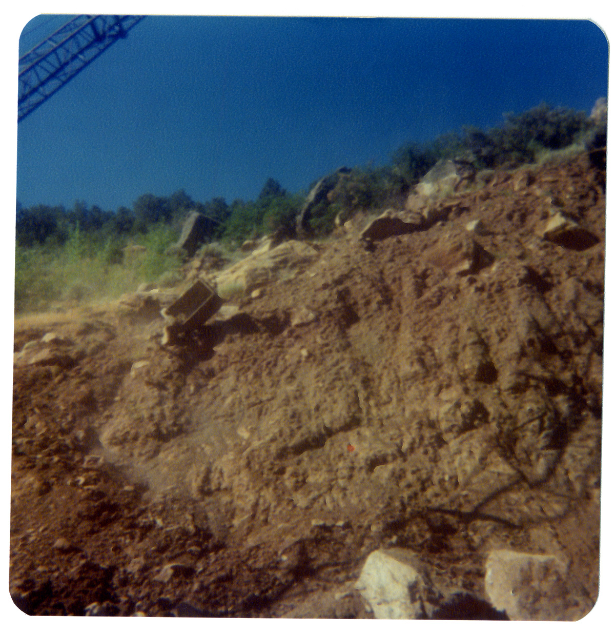 Side of mountain during road work/repair in Kolob Canyon.