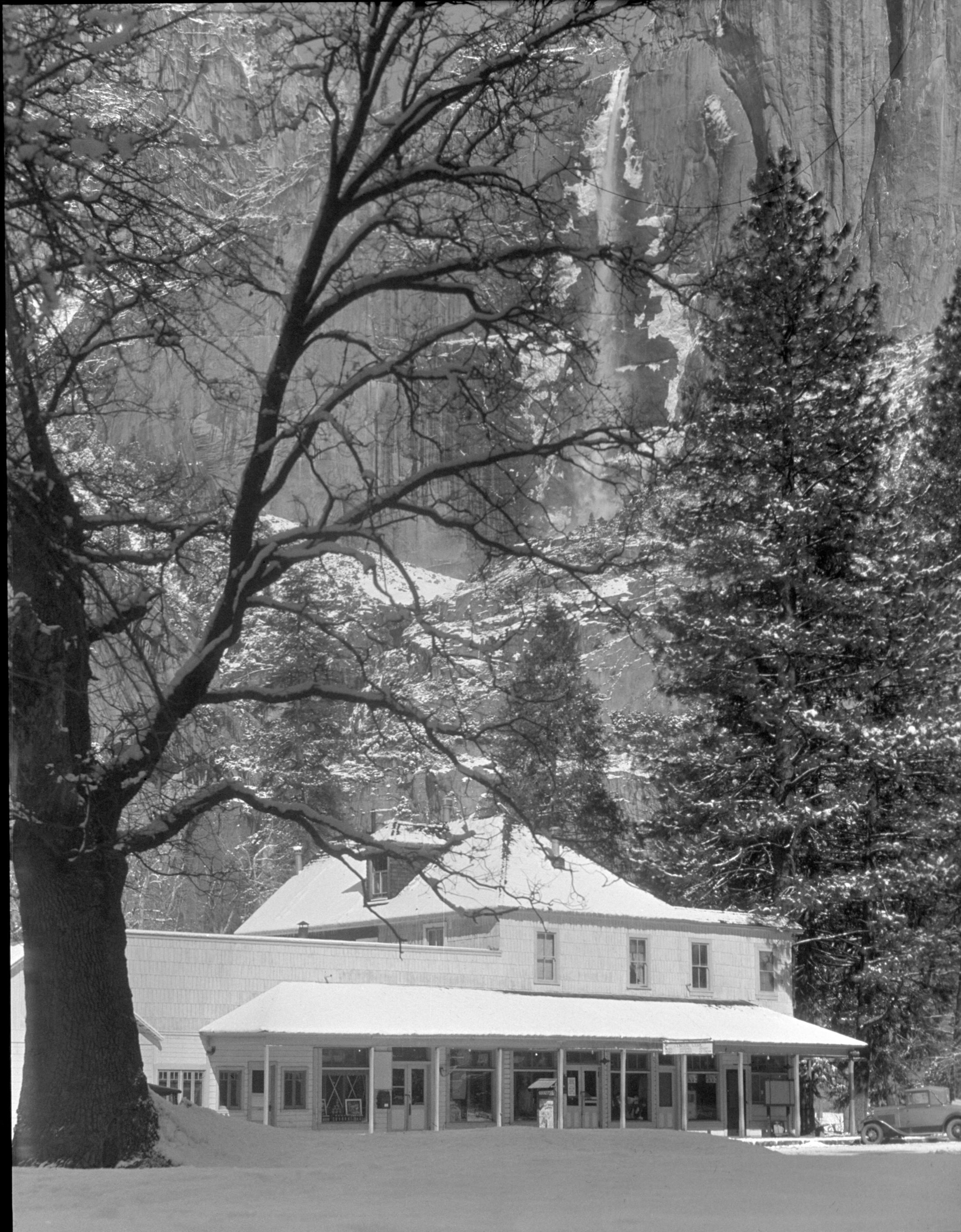 Village store after snowstorm
