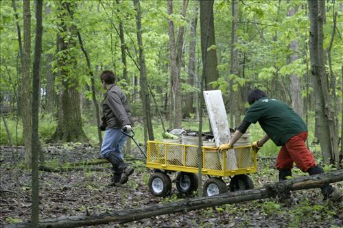 RiverDay trash clean up CVTC volunteers