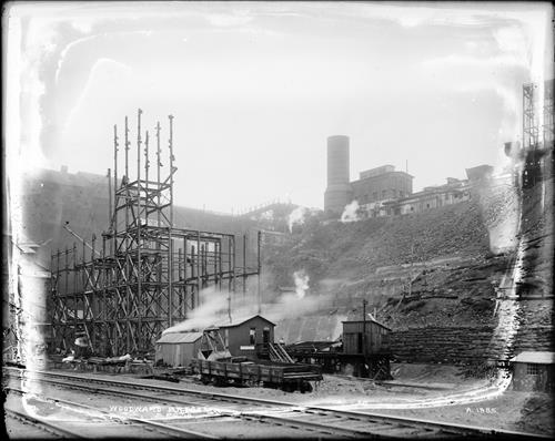 A1384-A1385--Edwardsville, PA--Woodward Breaker--Construction Progress--Erection of Steelwork [1918.05.22]