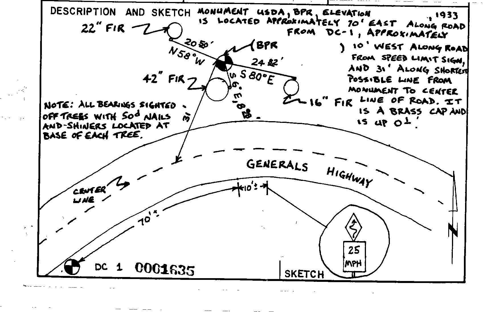 00001635 Survey Monumentation Sketch