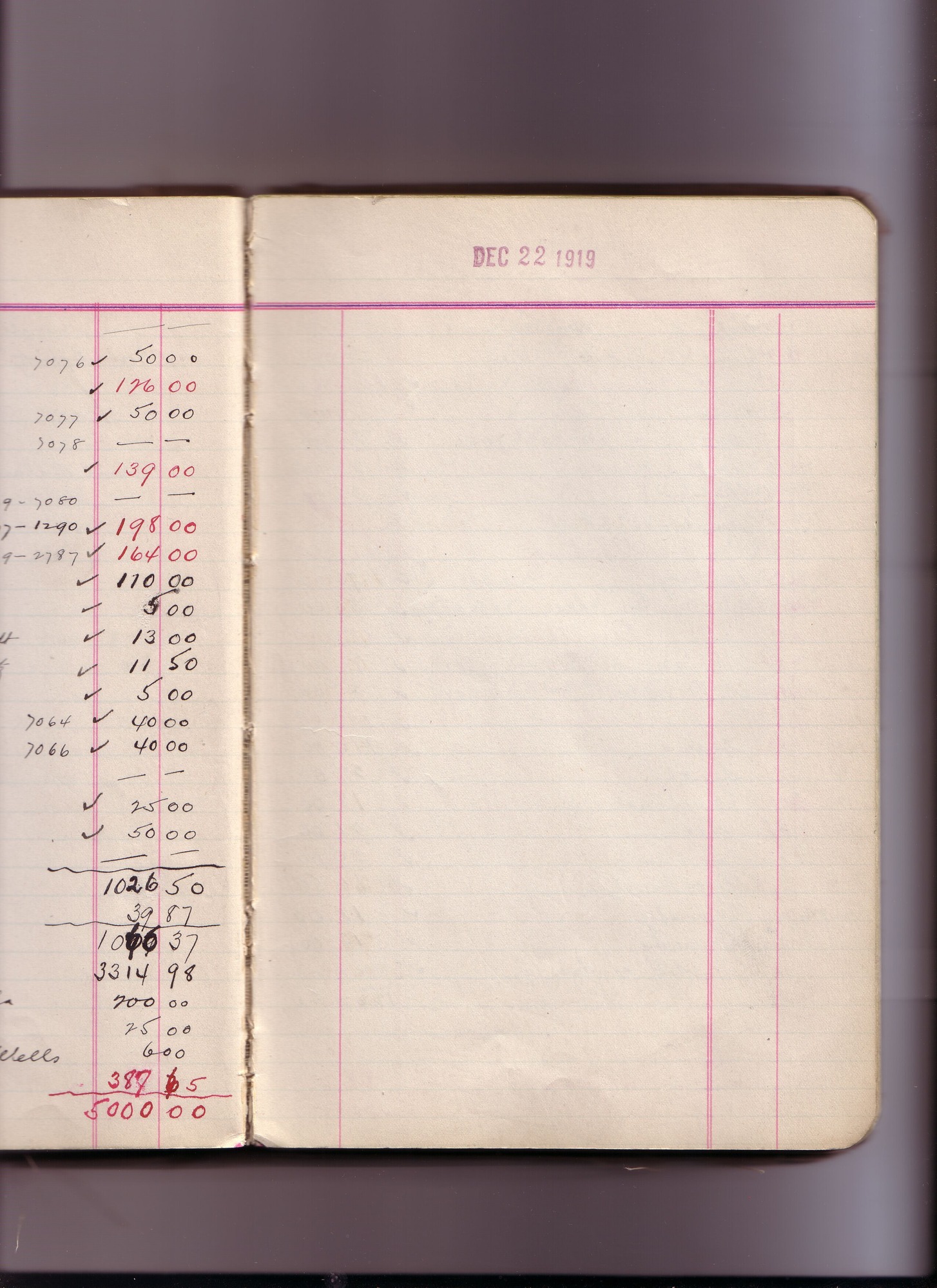 Thomas Edison's New York City Recording Studio Cash Book 16 (of 21), Image 191 (of 305).