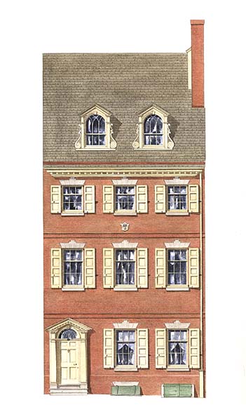 Exterior view of the Bishop White House located at 309 Walnut Street in Philadelphia.