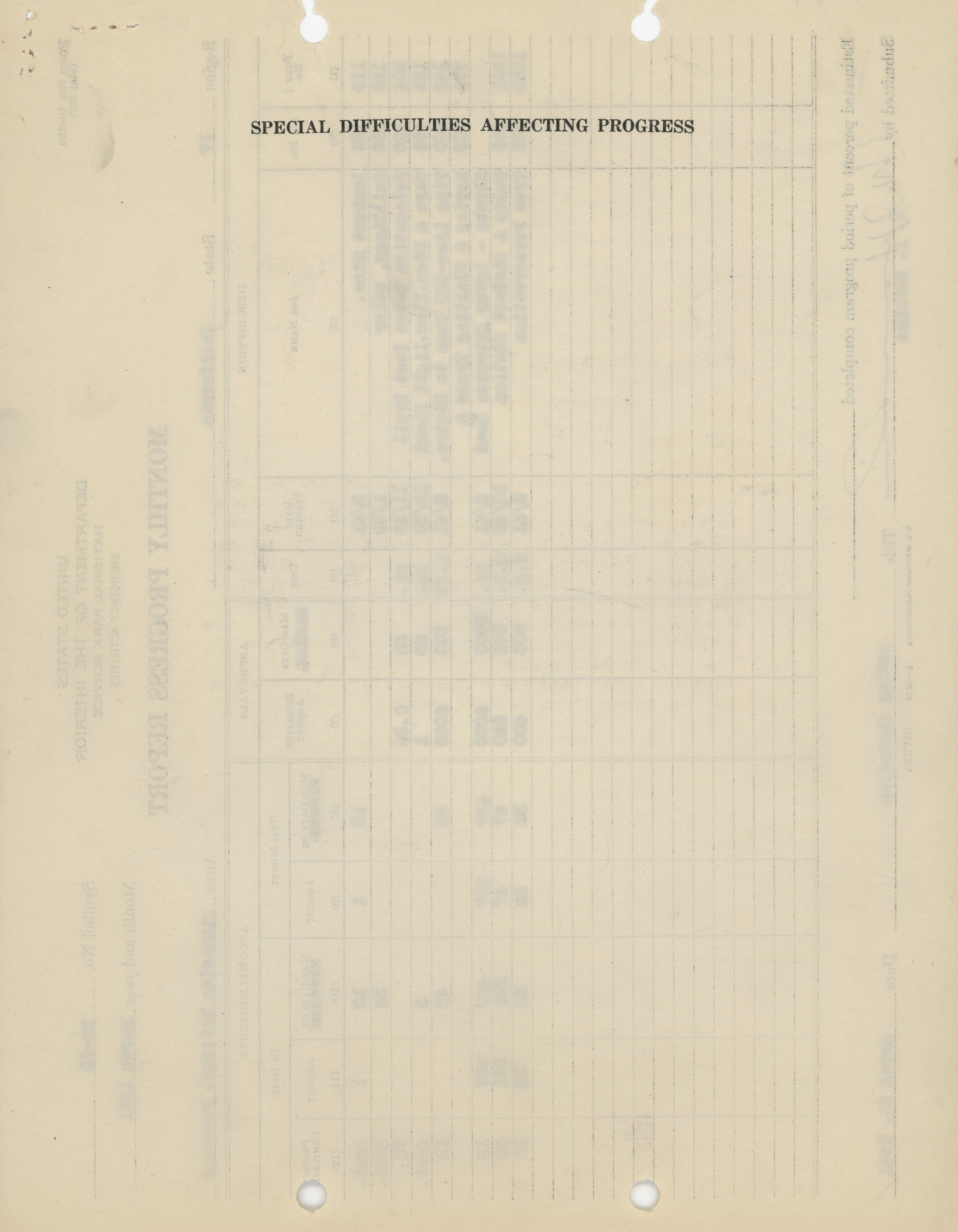 (Reverse) Monthly Progress Report on Physical Improvements or Minor Roads and Trails