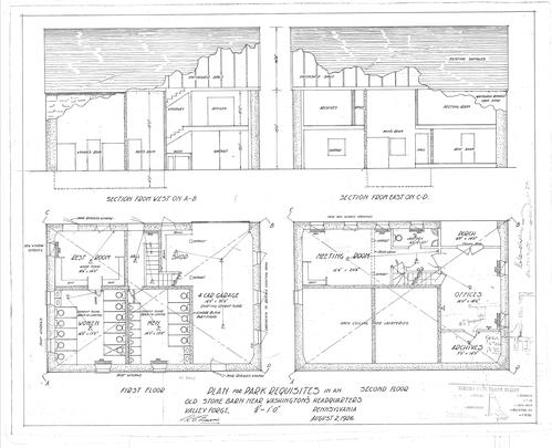 Plan for Park Requisites in an Old Stone Barn Near Washington's Headquarters, Valley Forge, PA