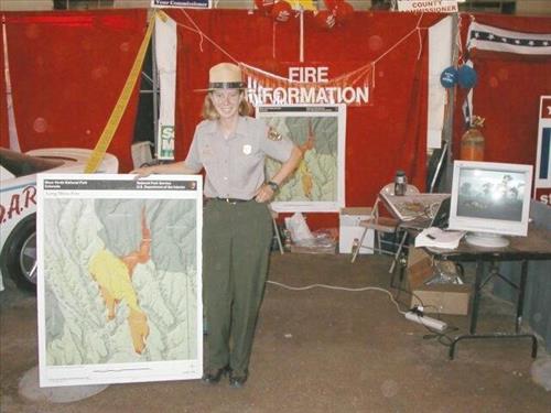 Long Mesa fire information booth at Montezuma County Fair, 2002