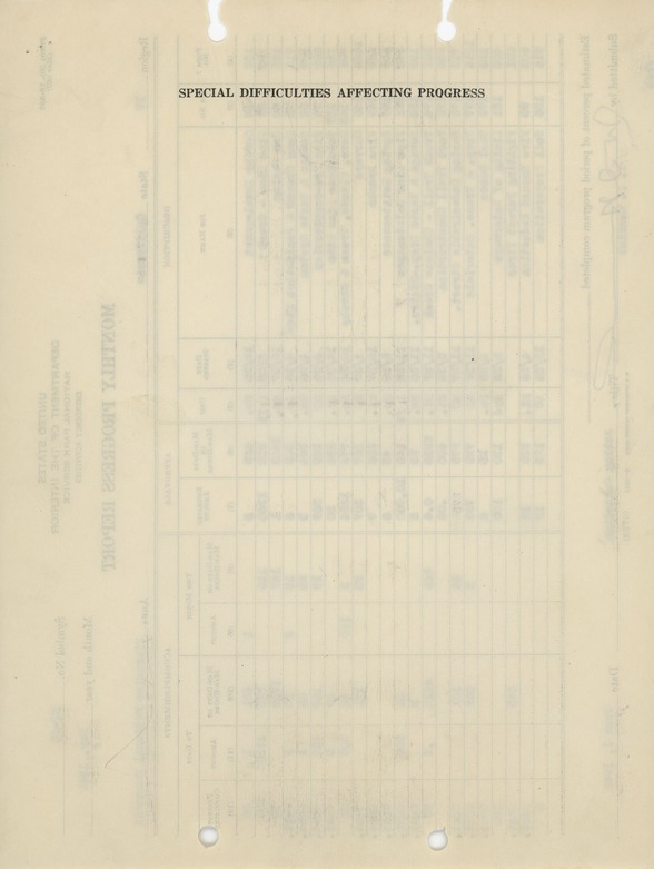 (Reverse) Monthly Progress Report on Physical Improvements or Minor Roads and Trails