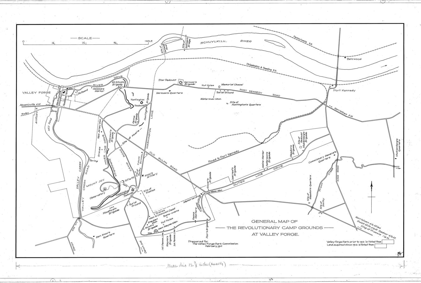 General Map of the Revolutionary Campground at Valley Forge