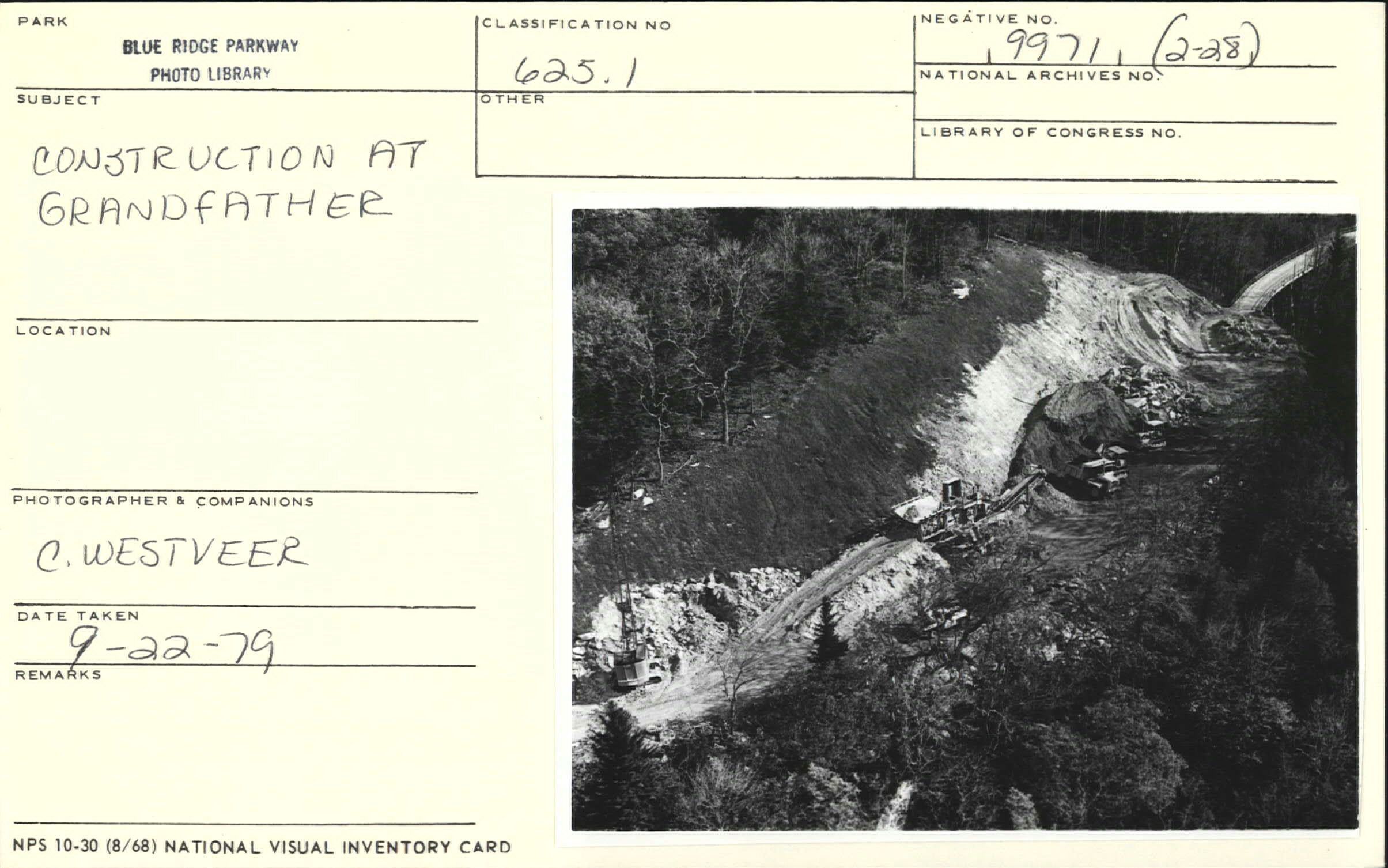 Aerial view of construction around Grandfather Mountain