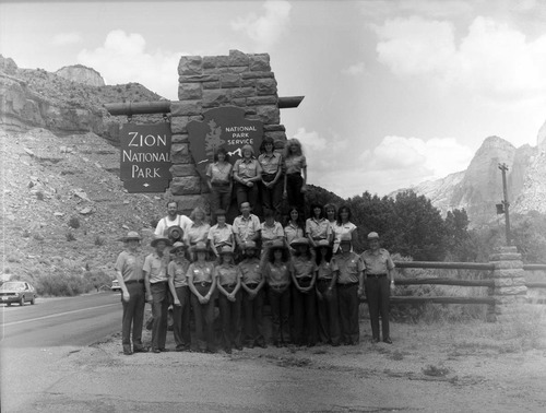 Personnel, 1982: naturalist division, Student Conservation Association (SCA), Zion Natural History Association (ZNHA), and Zion Nature School (ZNS) employees.
