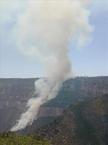 Smoke and fire photos from Swamp Point observation area, June 26, 2003, during the Powell Fire, Grand Canyon National Park