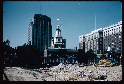 cleared area in fron of Independence Hall